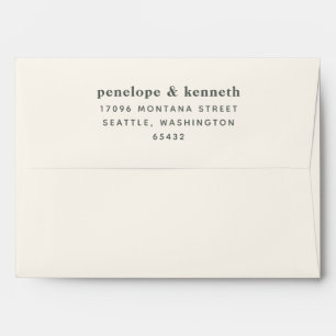 Simple Typography Modern Dark Sage Green Wedding Envelope