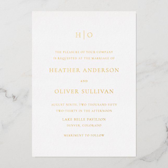 Simple Typography Monogram Minimalist Wedding (Front)