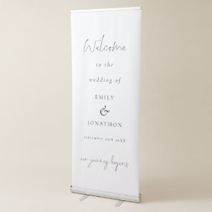 Simple Typography Names Date Welcome To Wedding Retractable Banner