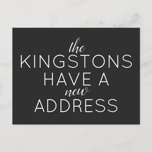 Simple Typography New Address Moving Announcement (Front)