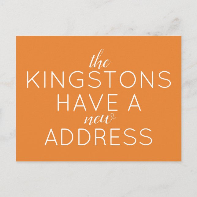 Simple Typography New Address Moving Announcement Postcard (Front)