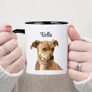 Simple Typography Personalised Custom Dog Image Coffee Mug