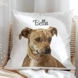 Simple Typography Personalised Custom Dog Image Cushion
