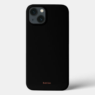 Simple Typography Personalised Name Black Coral iPhone 13 Case