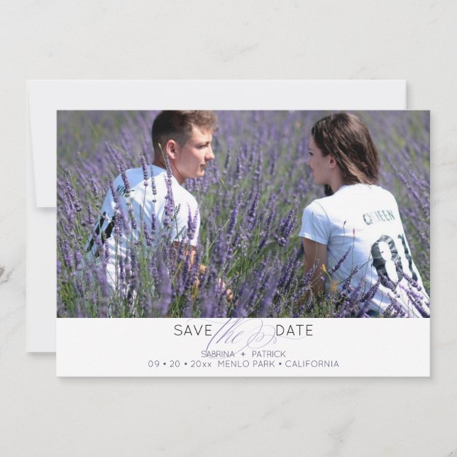 Simple Typography  Photo Save the Date (Front)