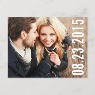 SIMPLE TYPOGRAPHY   PHOTO SAVE THE DATE POSTCARD