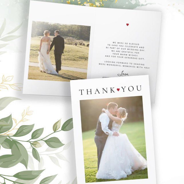 Simple typography photo wedding thank you card (Creator Uploaded)