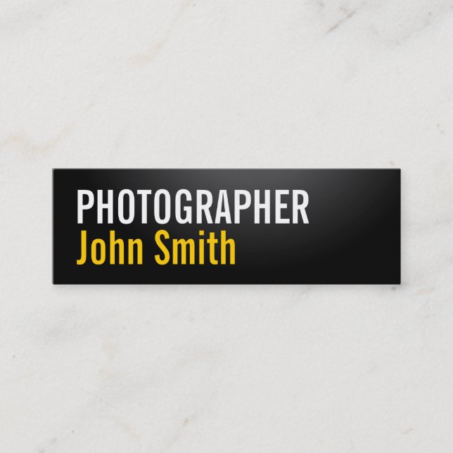 Simple Typography Photographer Business Card (Front)