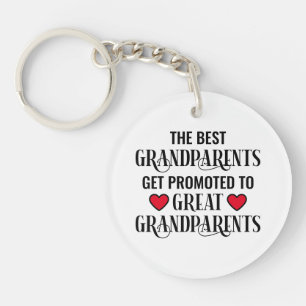 Simple Typography Promoted to Great Grandparents Key Ring
