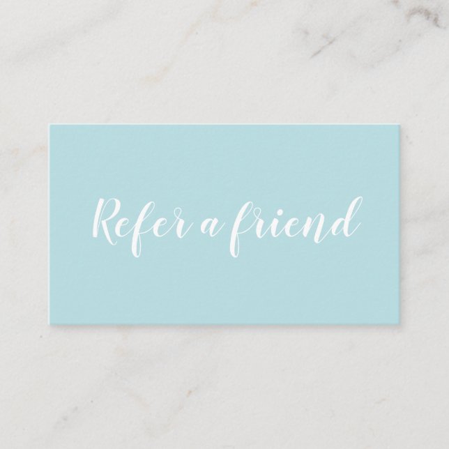 Simple typography refer a friend business card (Front)
