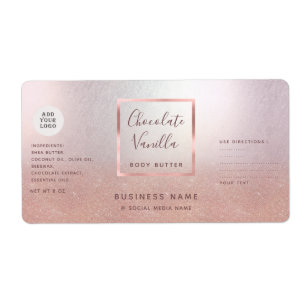 Simple typography rose gold cosmetics logo