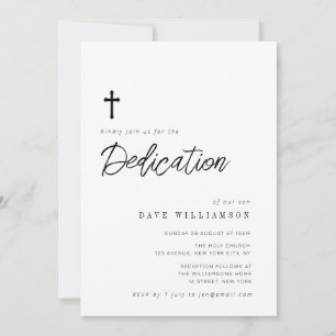 simple typography script baby dedication invitation