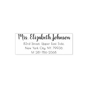 Simple Typography Script For Her Return Address Self-inking Stamp
