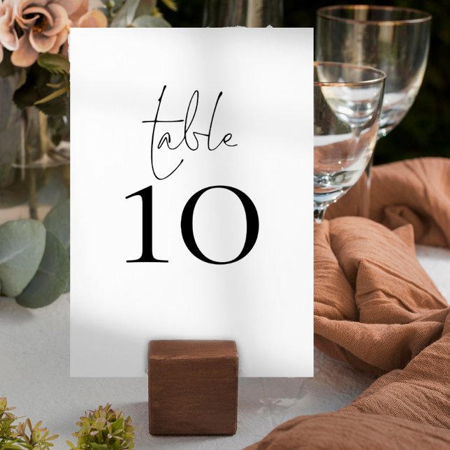 Simple Typography Script Wedding Table Number (Creator Uploaded)