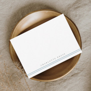 Simple Typography Stripe Personal Stationery Card