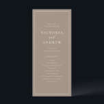 Simple Typography Taupe Formal Wedding Programme<br><div class="desc">Add a personal touch to your wedding with our customisable wedding programs, featuring simple taupe typography and elegant calligraphy. These programs are perfect for sharing your ceremony details, from the schedule to your wedding party, all while keeping things stylish and easy to read. The mix of modern taupe typography and...</div>