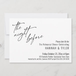 Simple Typography The Night Before Contemporary Invitation