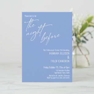 Simple Typography The Night Before Periwinkle Blue Invitation