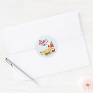 Simple Typography Trendy Colourful Hamburger Custo Classic Round Sticker