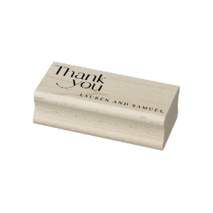 Simple Typography Wedding Couple Thank You Rubber Stamp