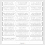 Simple typography wedding guest address sticker<br><div class="desc">Personalised elegant individual wedding guests address labels for invitation mailings,  save the dates,  thank you cards,  bridal showers with trendy modern simple minimalist typography in formal classic black and white.</div>