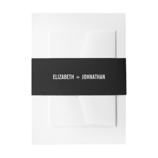 Simple Typography Wedding Invitation Belly Band