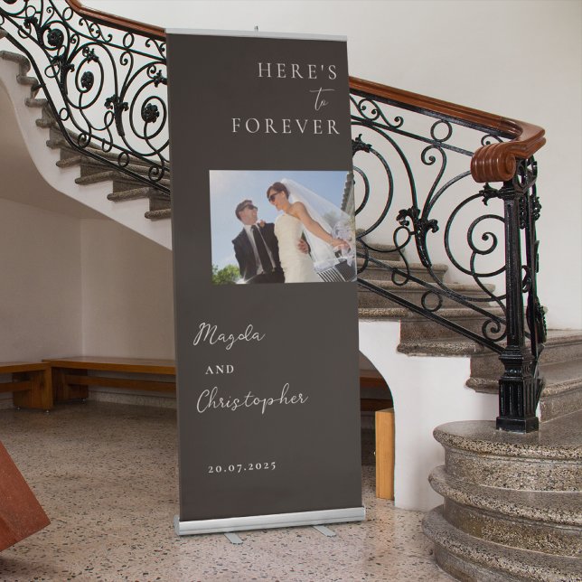 Simple Typography Wedding Welcome with Photo Retractable Banner (Creator Uploaded)