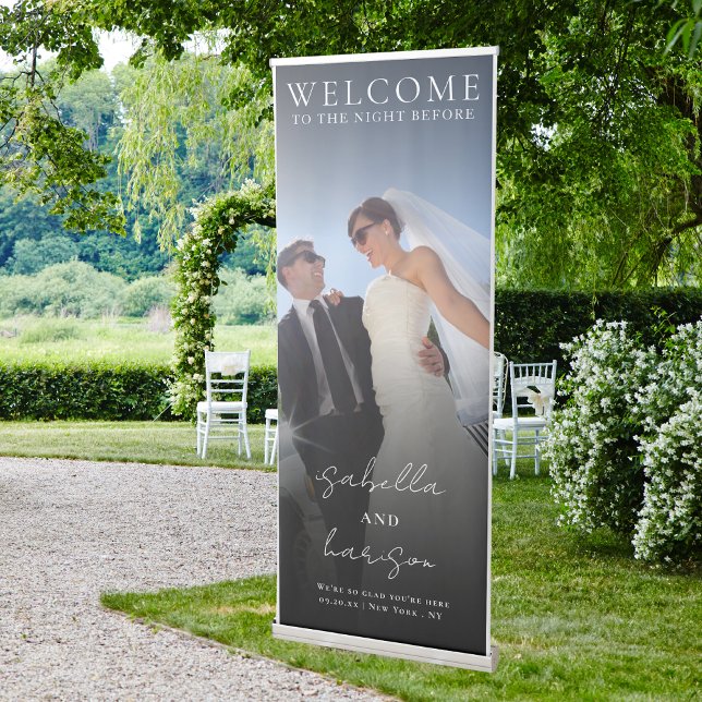 Simple Typography Welcome To The Night Before Retractable Banner (Creator Uploaded)