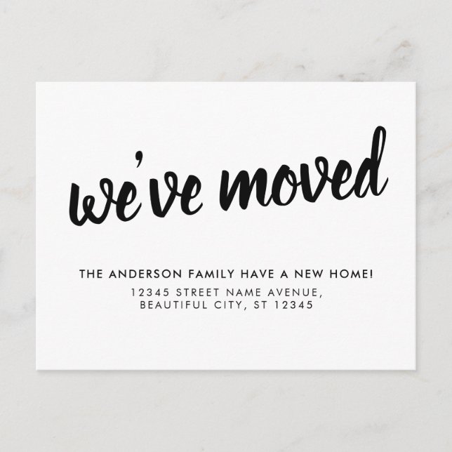 Simple Typography We've Moved Moving Announcement (Front)