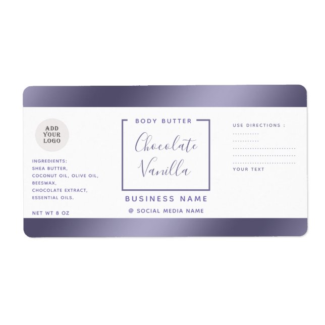 Simple typography white lavender cosmetics logo  (Front)
