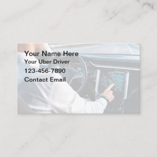 Simple Uber Driver Business Cards Bold Design