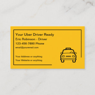 Simple Uber Driver Business Cards Design