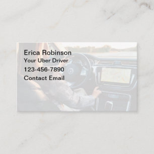 Simple Uber Driver Business Cards Editable Design