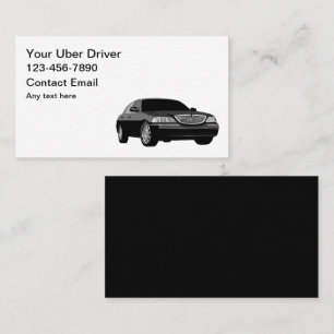 Simple Uber Driver Editable Business Cards