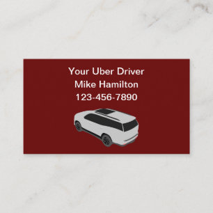 Simple Uber Driver Ride Hailing Business Cards