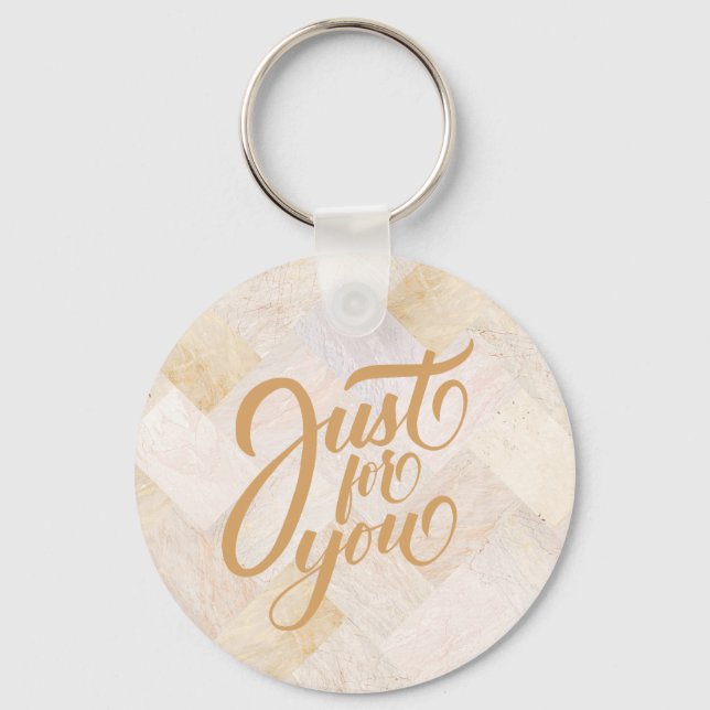 Simple Understated Marble  Key Ring (Front)