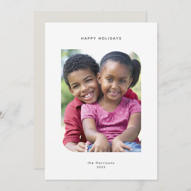 Simple Unique One Photo Holiday Card (Front/Back)