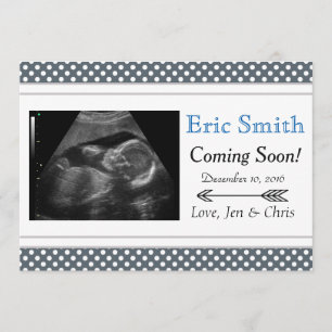 Simple Unisex Ultrasound Baby Announcement