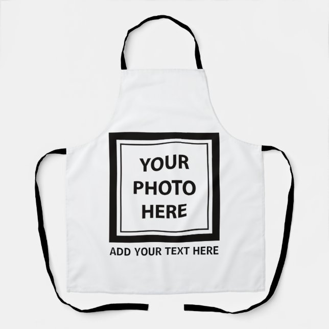 Simple Upload Picture Photo & Add Text Apron (Front)