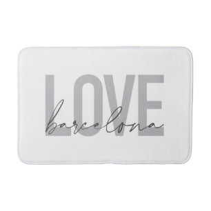 Simple, urban, modern, cool design Love Barcelona Bath Mat