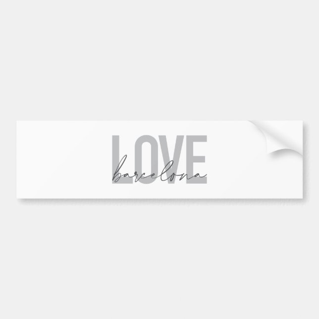 Simple, urban, modern, cool design Love Barcelona Bumper Sticker (Front)