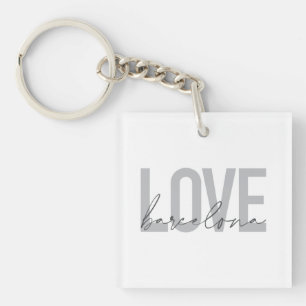 Simple, urban, modern, cool design Love Barcelona Key Ring