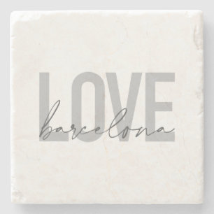 Simple, urban, modern, cool design Love Barcelona Stone Coaster