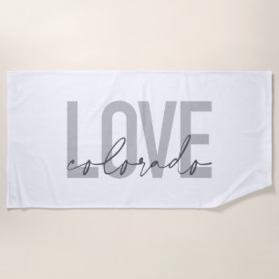Simple, urban, modern, cool design Love Colorado Beach Towel
