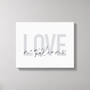 Simple, urban, modern cool design Love New Orleans Canvas Print