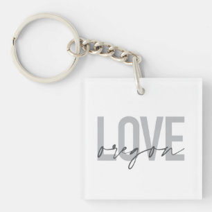 Simple, urban, modern, trendy, design Love Oregon Key Ring