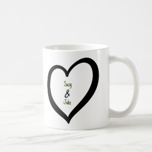 Simple Valentine Monogram Heart Coffee Mug
