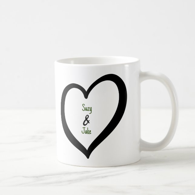 Simple Valentine Monogram Heart Coffee Mug (Right)