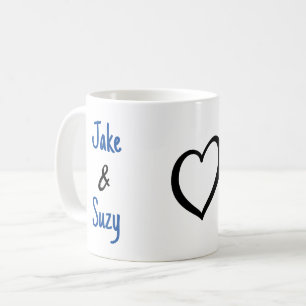 Simple Valentine Name Heart Coffee Mug