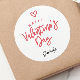 Simple Valentine's Day Favor Classic Round Sticker